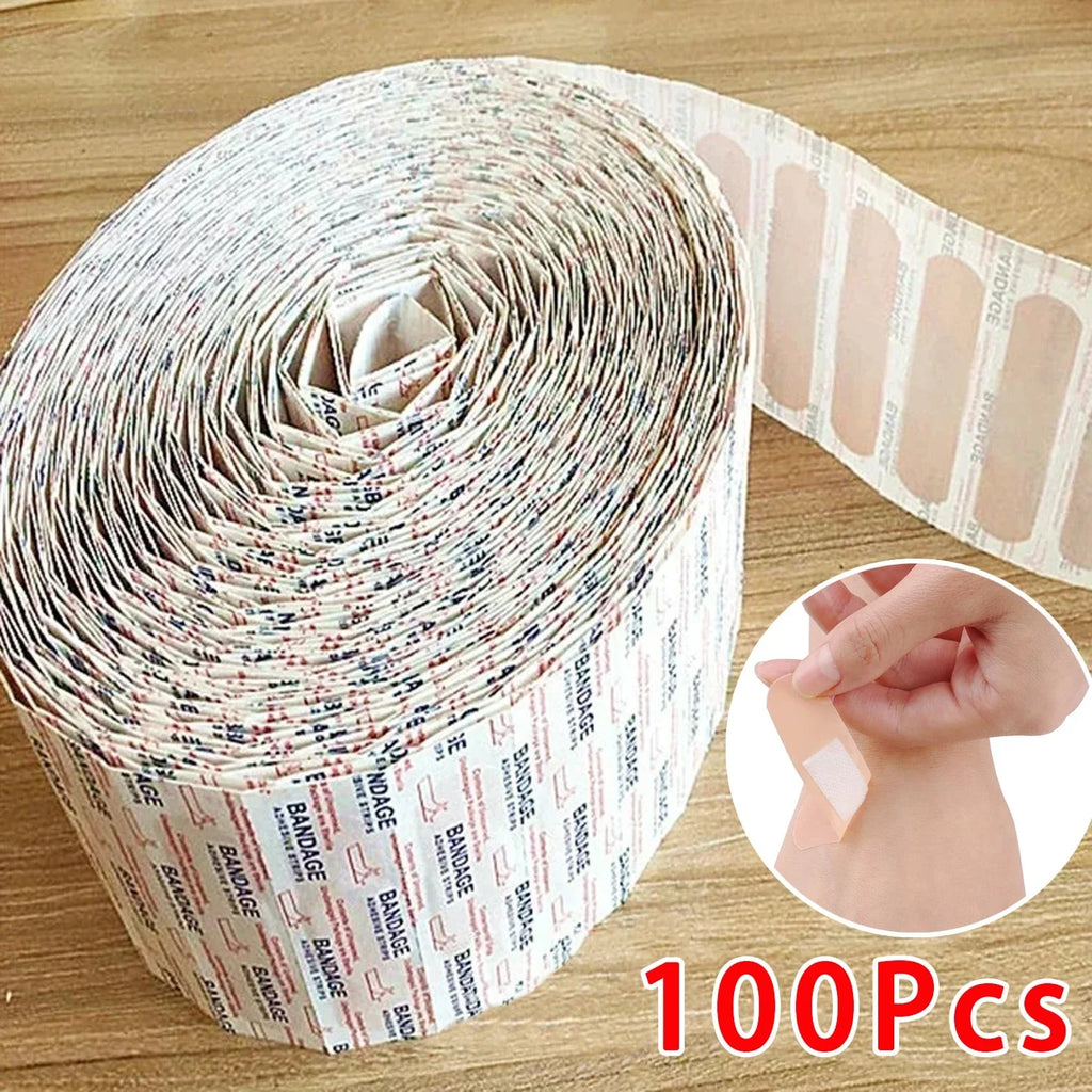 100 Piece Waterproof Adhesive Bandages | Breathable Hemostatic First Aid Strips