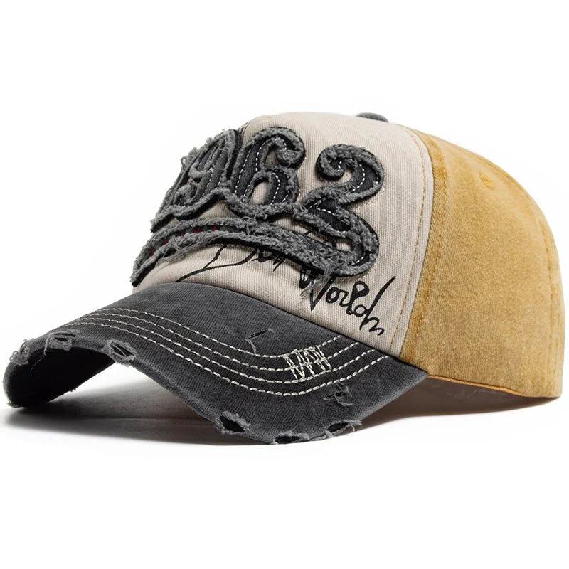 1962 Embroidery Vintage Washed Cotton Baseball Cap | Unisex Adjustable Snapback Hat