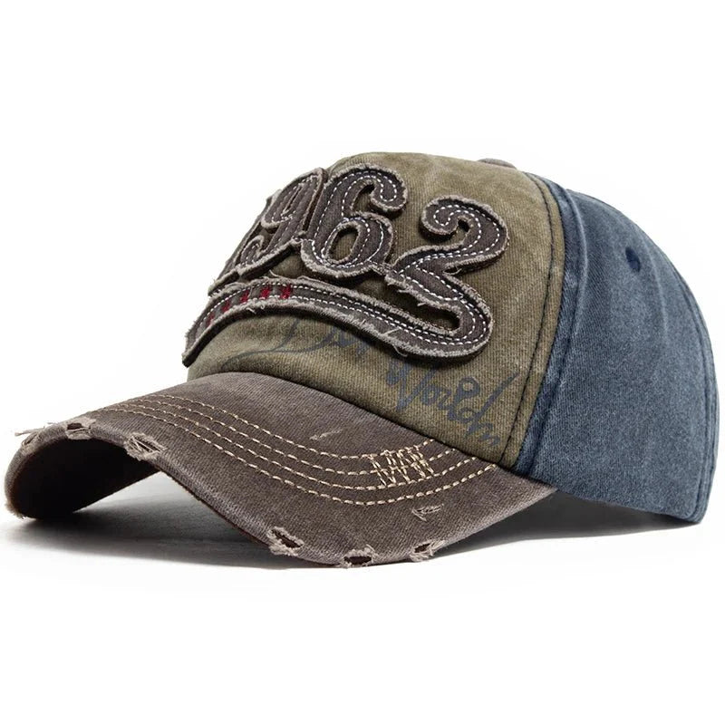 1962 Embroidery Vintage Washed Cotton Baseball Cap | Unisex Adjustable Snapback Hat