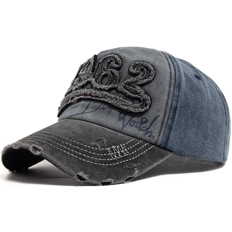 1962 Embroidery Vintage Washed Cotton Baseball Cap | Unisex Adjustable Snapback Hat