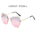 Vintage Oversized Rimless Sunglasses | Lightweight UV Protection Eyewear