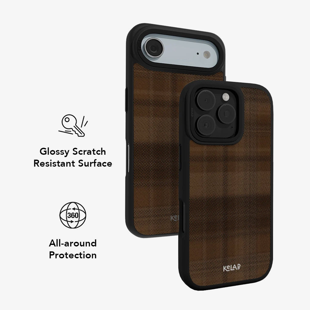 Chestnut | Brown Flannel Minimalist iPhone Case