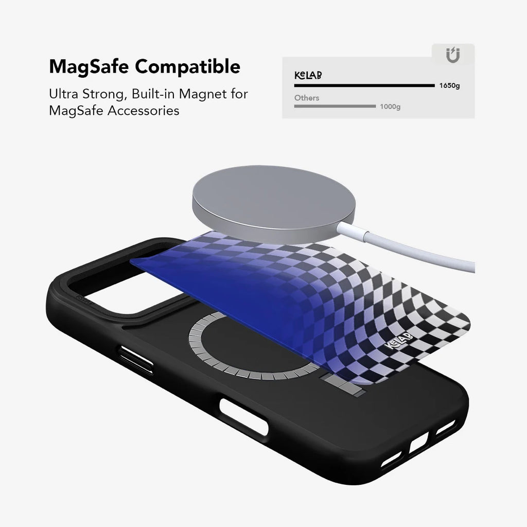 Blue Illusion | Checkered iPhone Case
