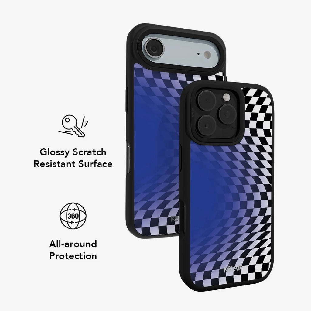 Blue Illusion | Checkered iPhone Case