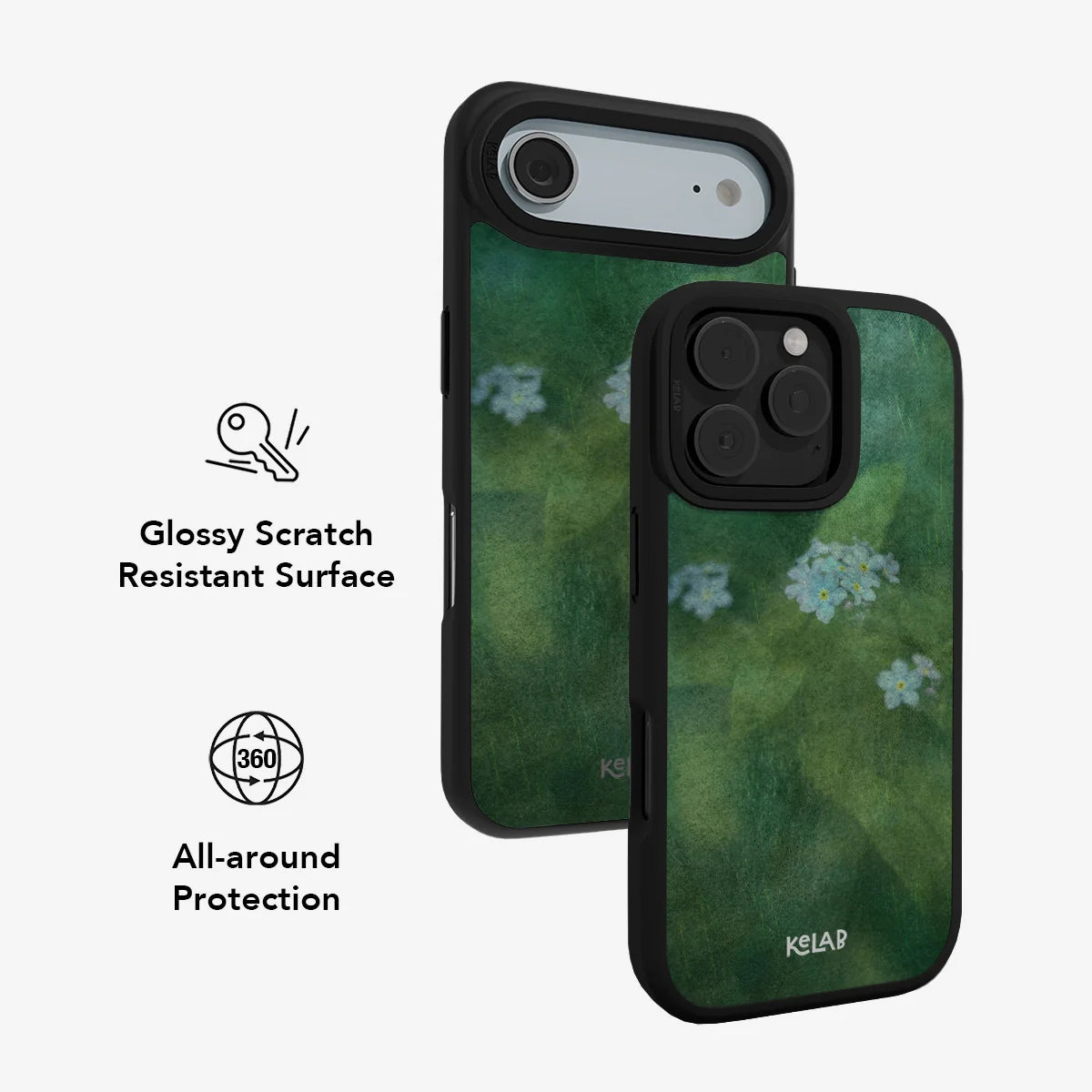Misty Morning | Deep Green Floral iPhone Case