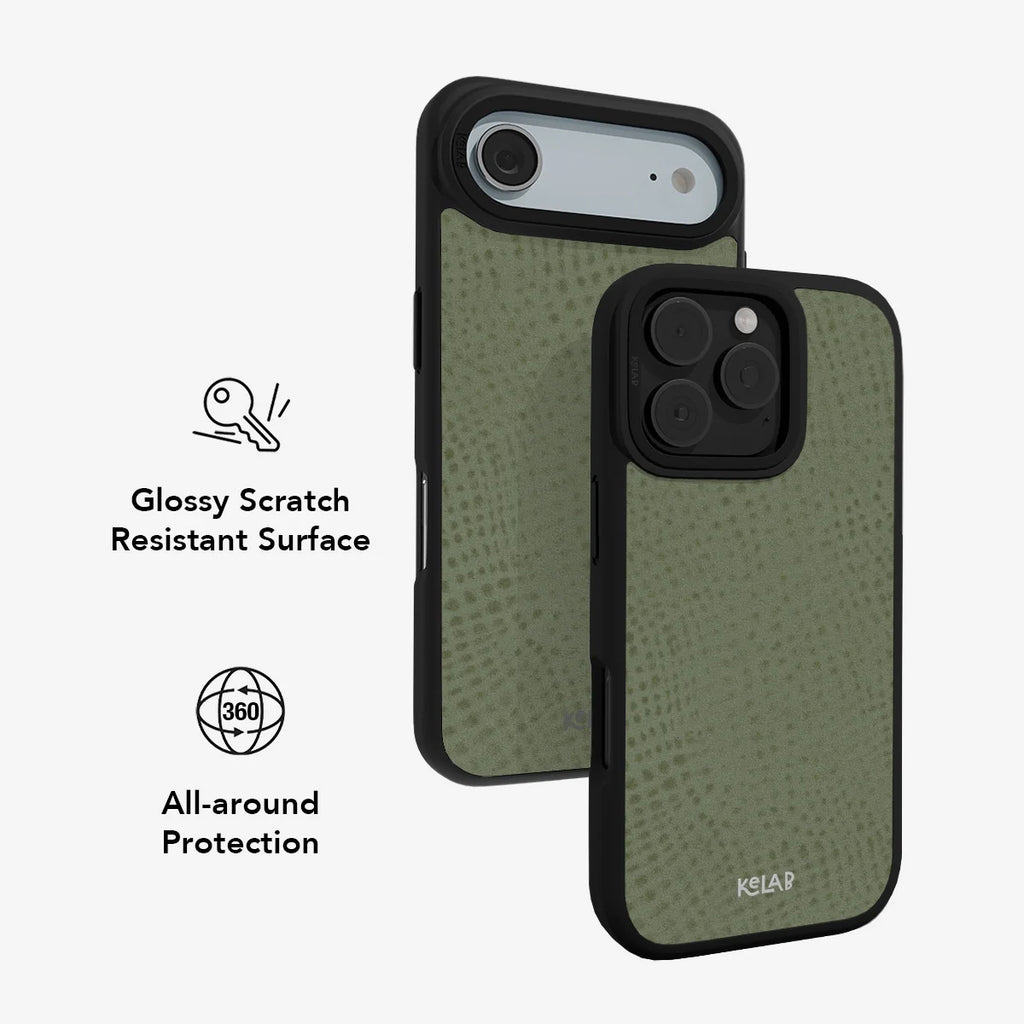 Sage Silk | Green Pebbled Texture iPhone Case