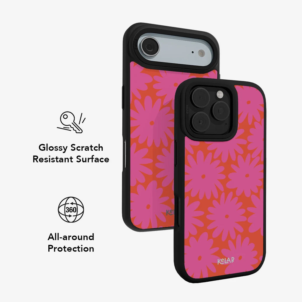 Sunflare Daisy | Retro Pink Floral iPhone Case