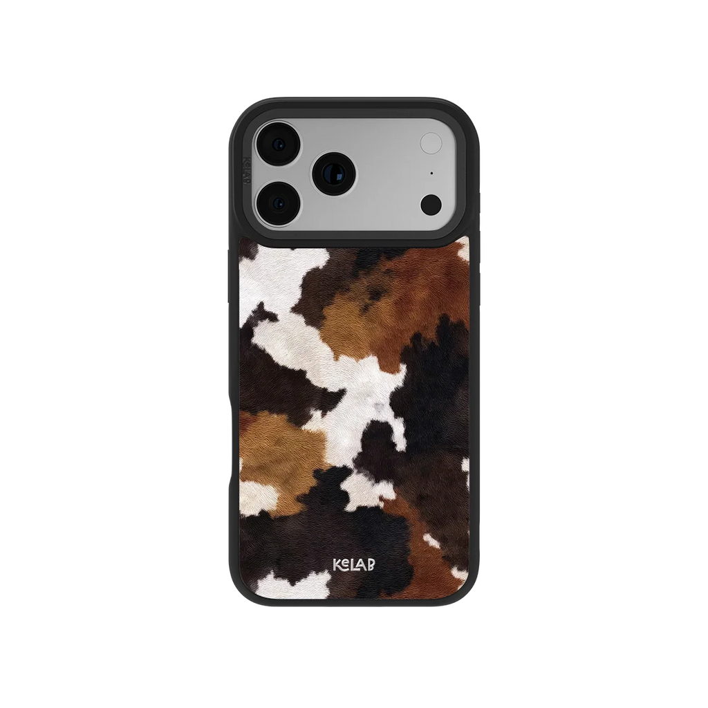 Cattle Drive | Brown & Black Cow Print iPhone Case