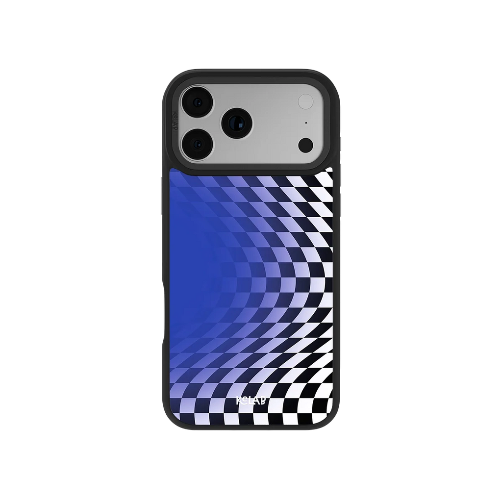 Blue Illusion | Checkered iPhone Case
