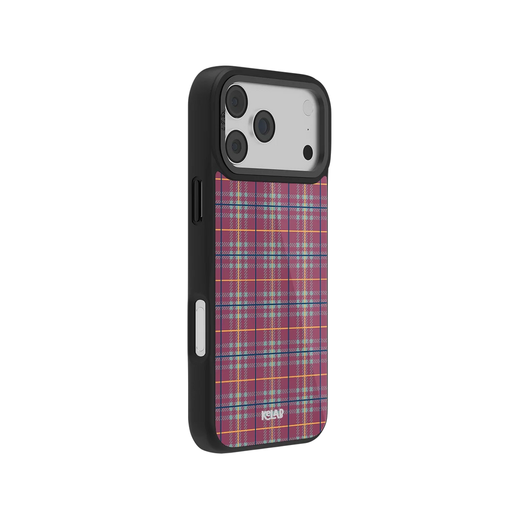 Mullberry Hue | Mauve & Teal Plaid iPhone Case