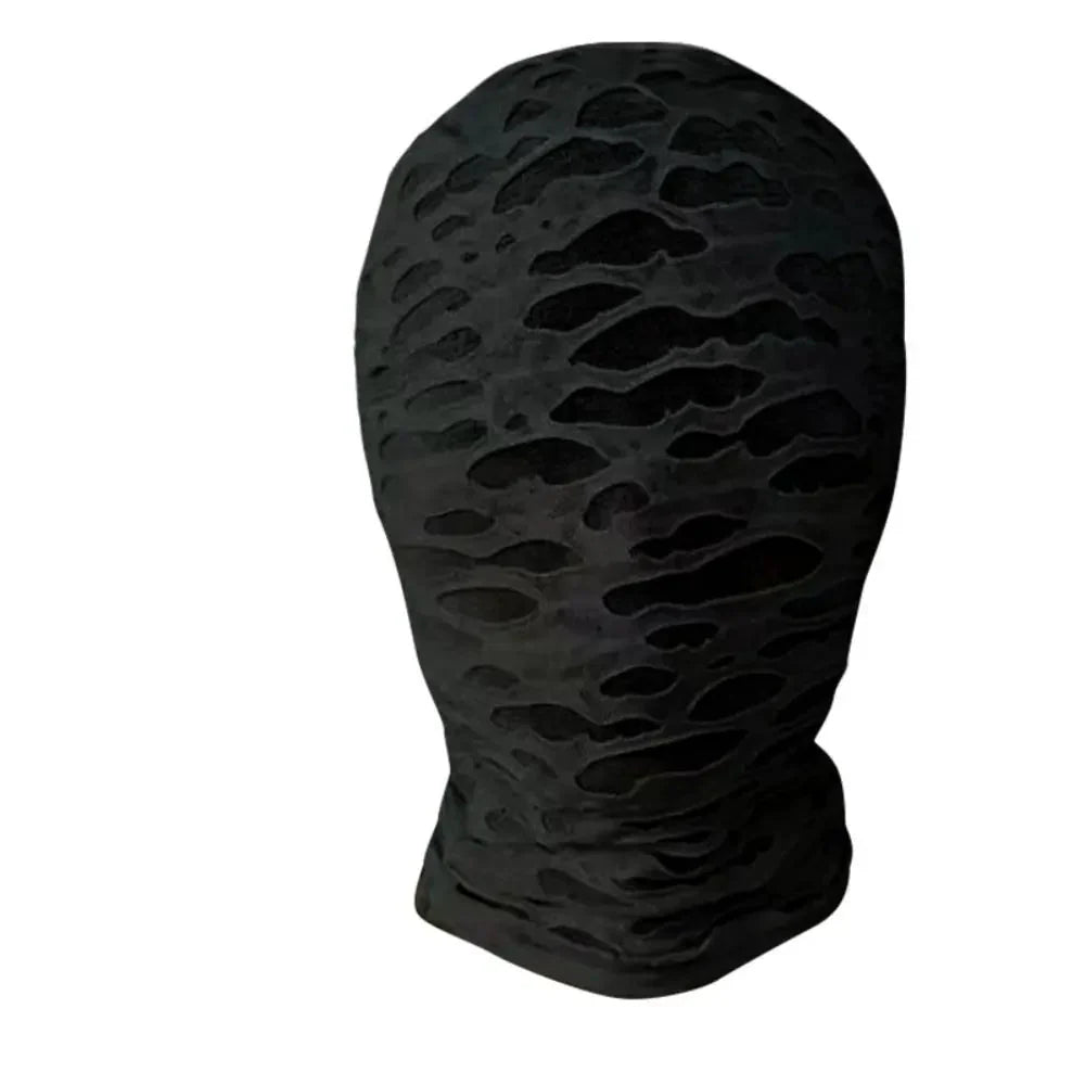 2pcs Black Cosplay Full Mask | Breathable Thin Hood for Halloween and Party Costumes