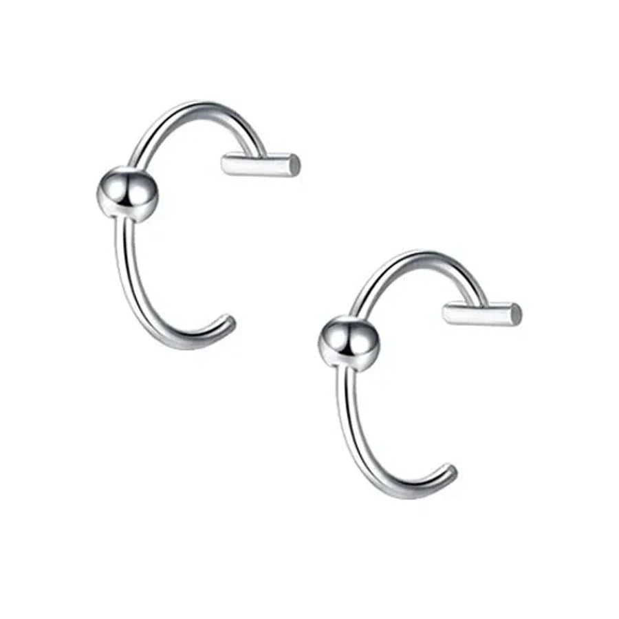 2 Piece Set Stainless Steel Clip-On Nose and Lip Rings | Punk Style Fake Piercing Jewelry