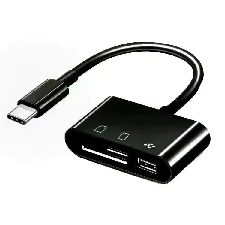 USB Type-C Card Reader Adapter | 3-in-1 OTG SD/TF Converter for Android and Laptops