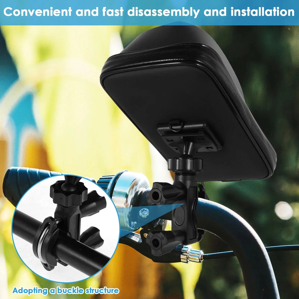 360° Rotatable Bike Phone Holder Bag | Waterproof Handlebar Mount with Touchscreen and Sunshade