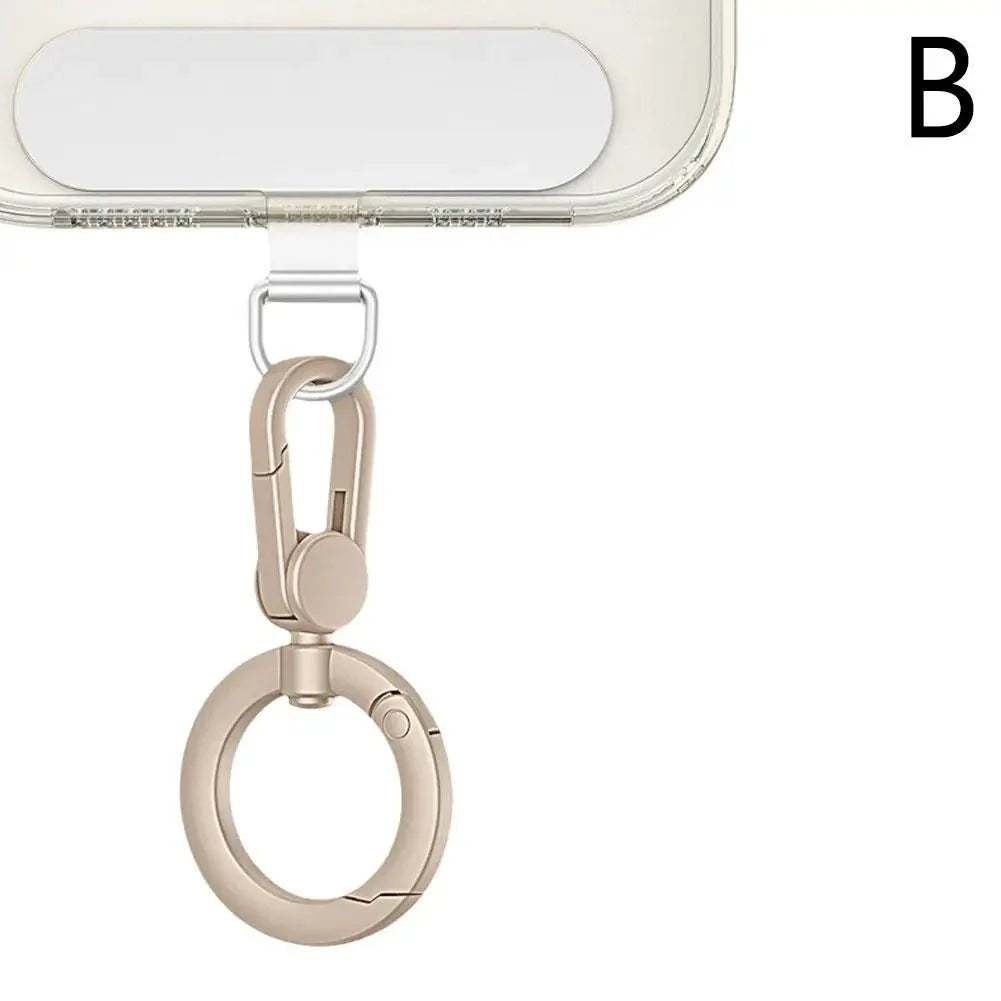 360° Rotating Zinc Alloy Phone Ring Holder Hook | Universal Anti-Entanglement Lanyard Attachment