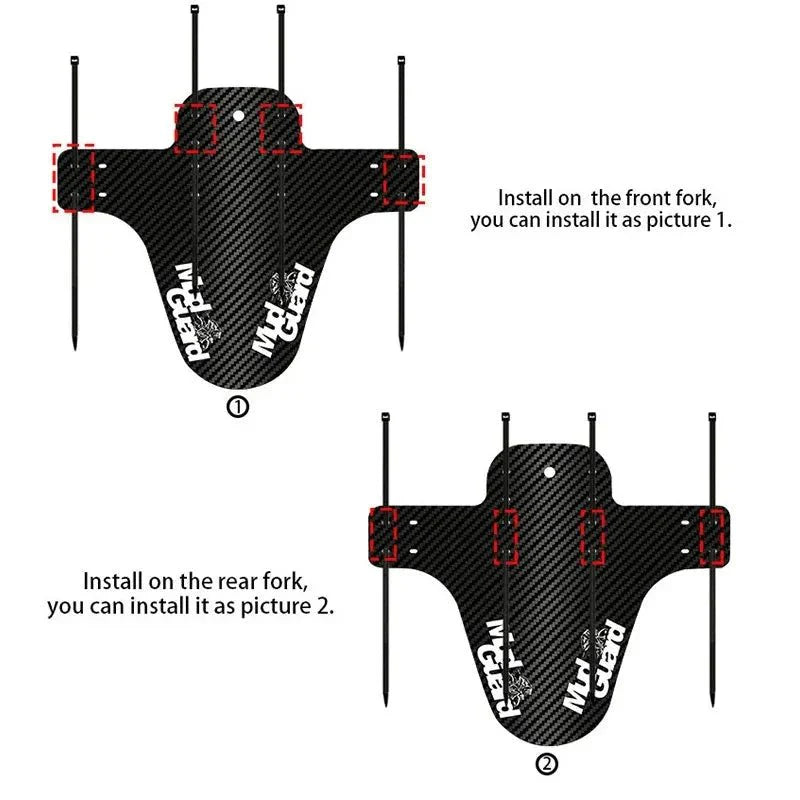 3D Carbon Fiber Bicycle Fender Set | Front and Rear Mud Guards