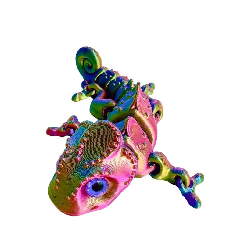 3D Printing Chameleon & Dragon Ornament | Multi-Joint Movable Colorful Desk and Home Decoration
