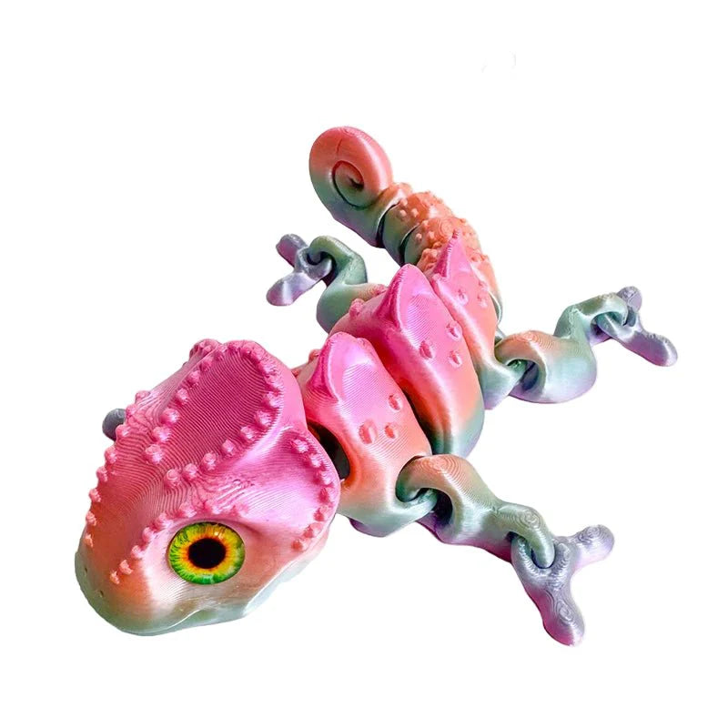 3D Printing Chameleon & Dragon Ornament | Multi-Joint Movable Colorful Desk and Home Decoration