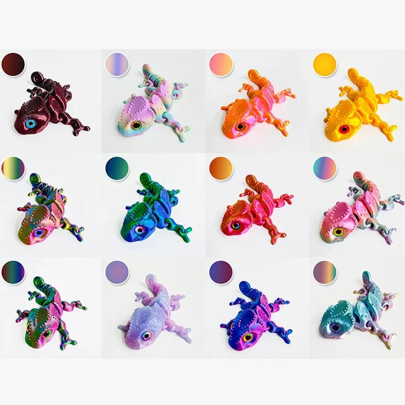 3D Printing Chameleon & Dragon Ornament | Multi-Joint Movable Colorful Desk and Home Decoration