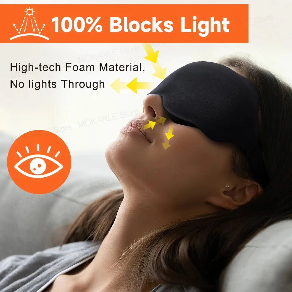 3D Contoured Sleep Mask | Breathable Light-Blocking Eyeshade for Travel