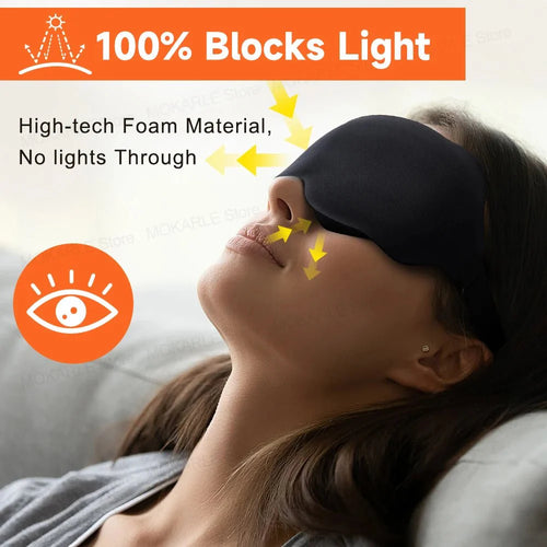 3D Contoured Sleep Mask | Breathable Light-Blocking Eyeshade for Travel