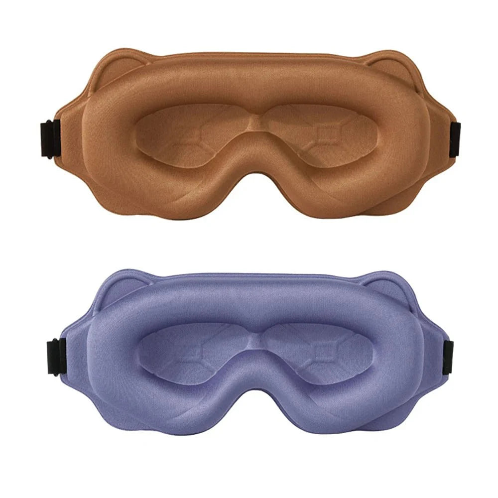 3D Contoured Sleep Mask | Breathable Light-Blocking Eyeshade for Travel