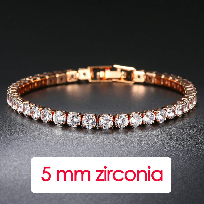 Iced Out Tennis Bracelet | Unisex Silver Chain Jewelry