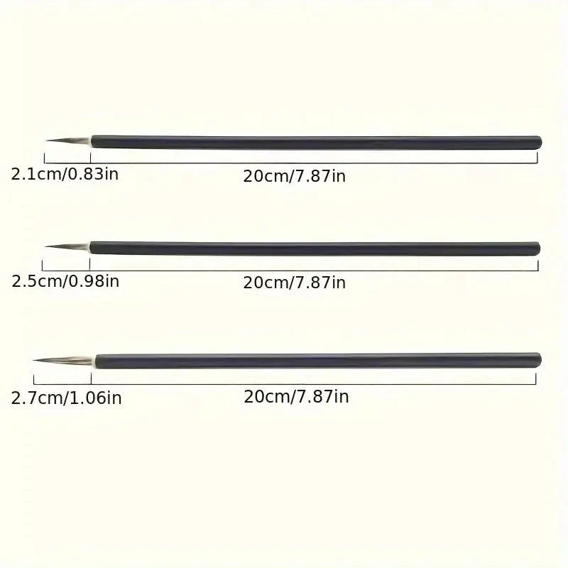 6-Piece Chinese Calligraphy Brush Set | Traditional Weasel, Mouse Whisker, and Stone Badger Hair Painting Pens with Bamboo Handles