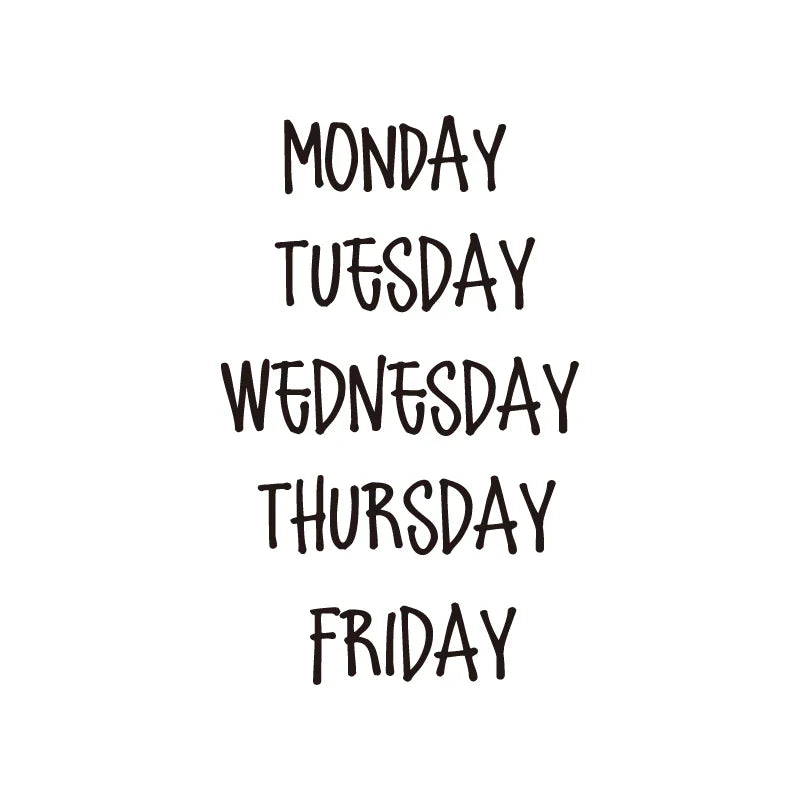 Days of the Week Labels | Personalized Vinyl Decals for Drawer and Storage Organization