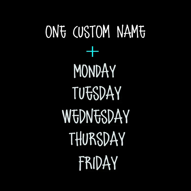 Days of the Week Labels | Personalized Vinyl Decals for Drawer and Storage Organization