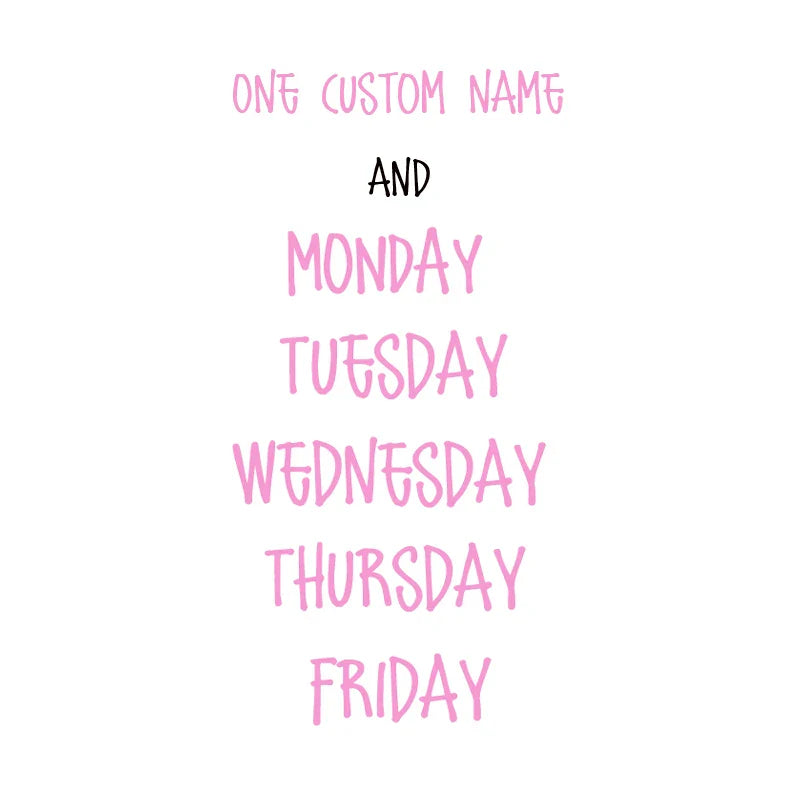 Days of the Week Labels | Personalized Vinyl Decals for Drawer and Storage Organization