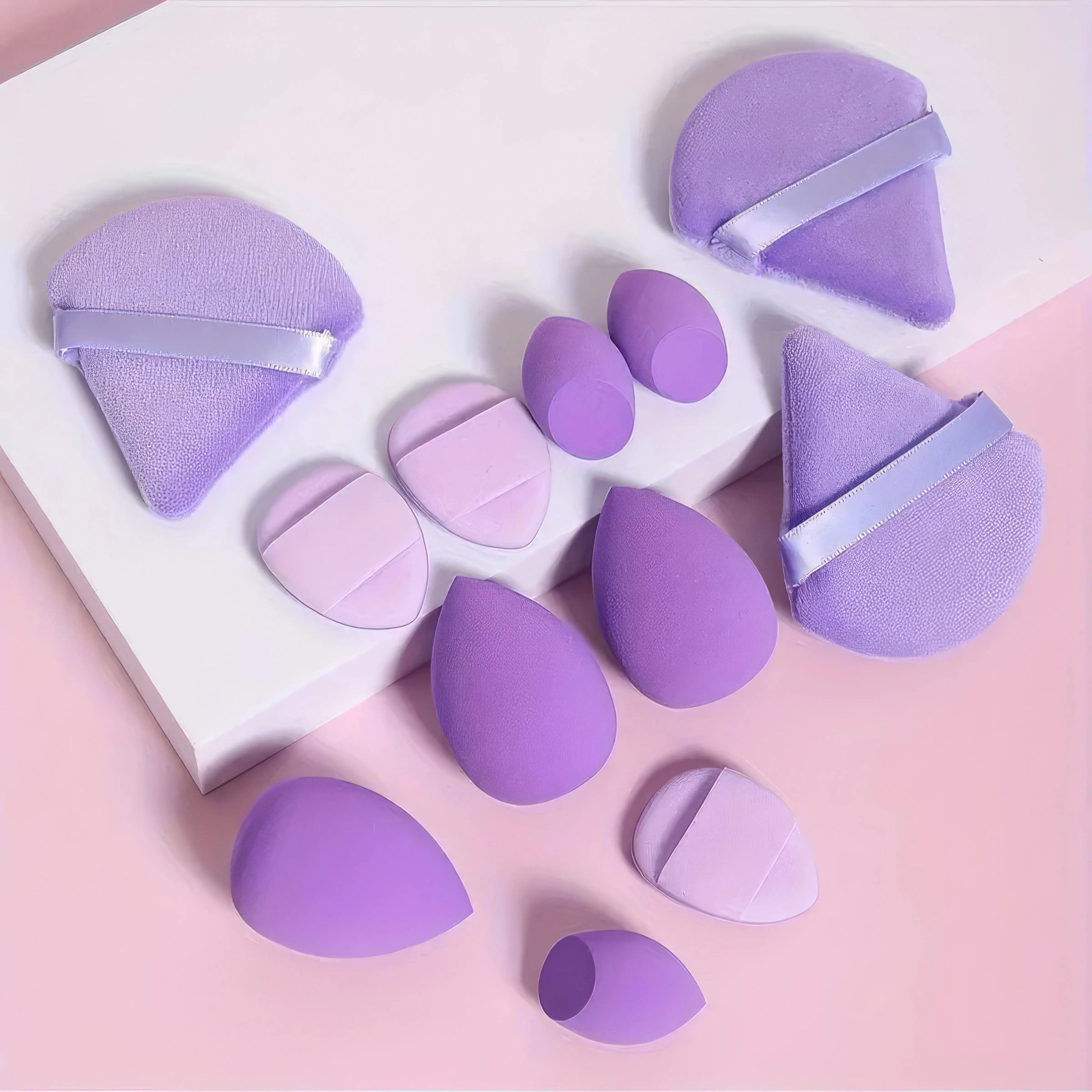 1 Set of Beauty Egg Set, Dark Purple | Dry and Wet Makeup Sponge for Contour and Foundation