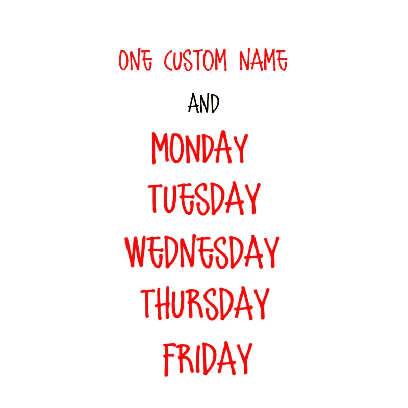 Days of the Week Labels | Personalized Vinyl Decals for Drawer and Storage Organization