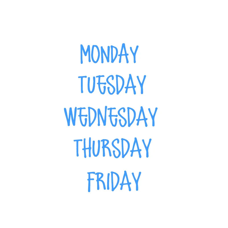Days of the Week Labels | Personalized Vinyl Decals for Drawer and Storage Organization