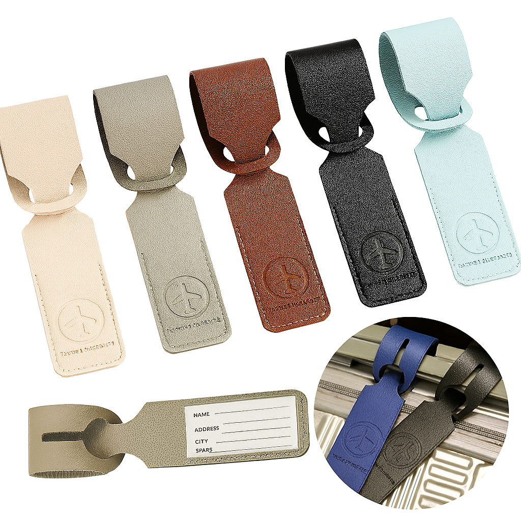 PU Leather Luggage Tag | Creative ID Address Holder for Suitcases and Travel