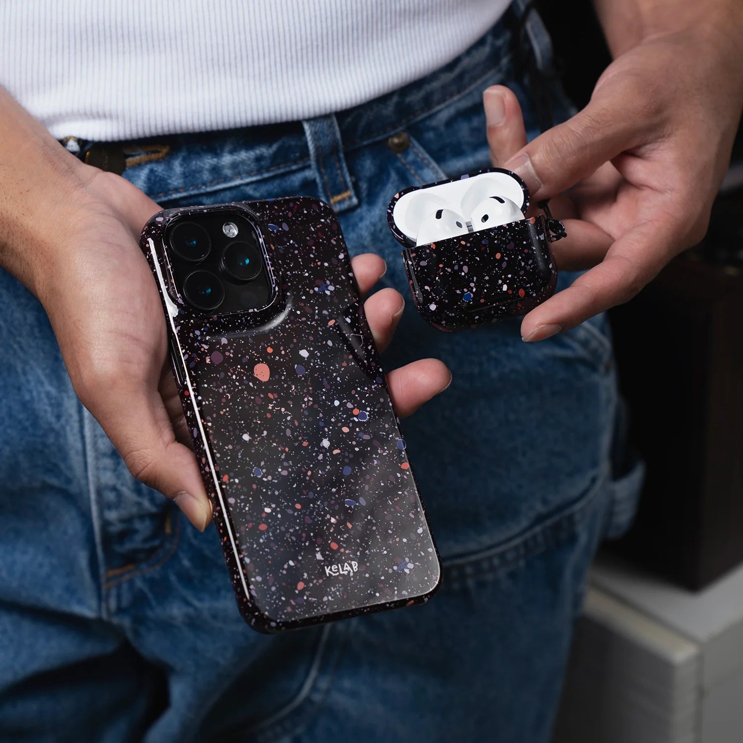 Obsidian Mist | Black Paint Splatter iPhone Case