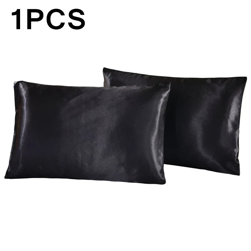 1Pc Queen Satin Silk Pillowcase | Silky Smooth Cooling Bed Pillow Cover for Hair and Skin