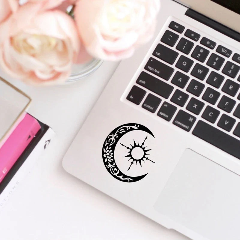 Sun Compass Crescent Moon Vinyl Sticker Decal | Car and Laptop Decor