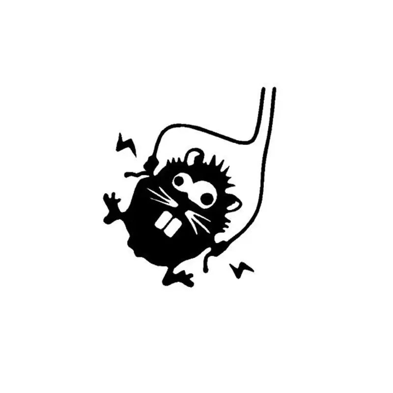 Funny Mouse Decal Sticker for Wall Switches | Warning Sign High Voltage Hamster Electrical Socket Decor