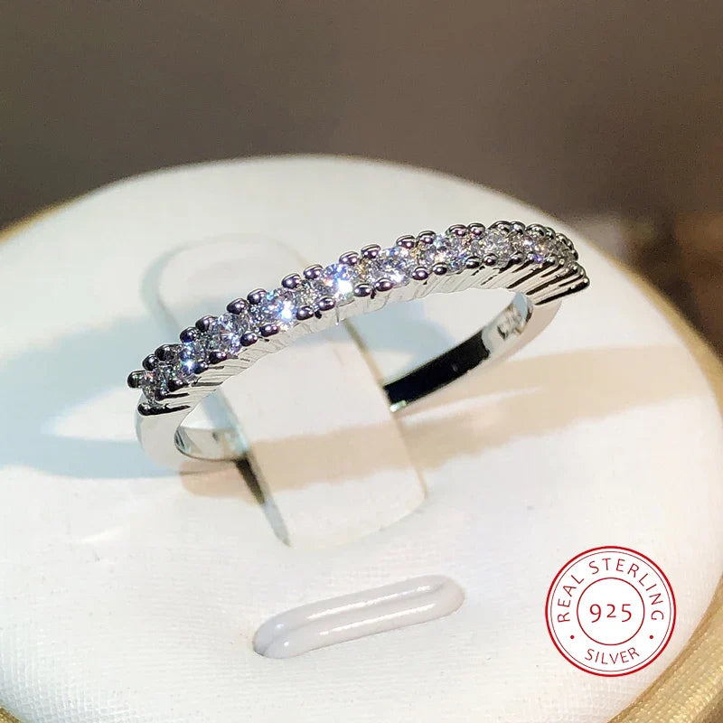 925 Silver Zircon Ring for Women | Classic Sterling Silver Promise Ring