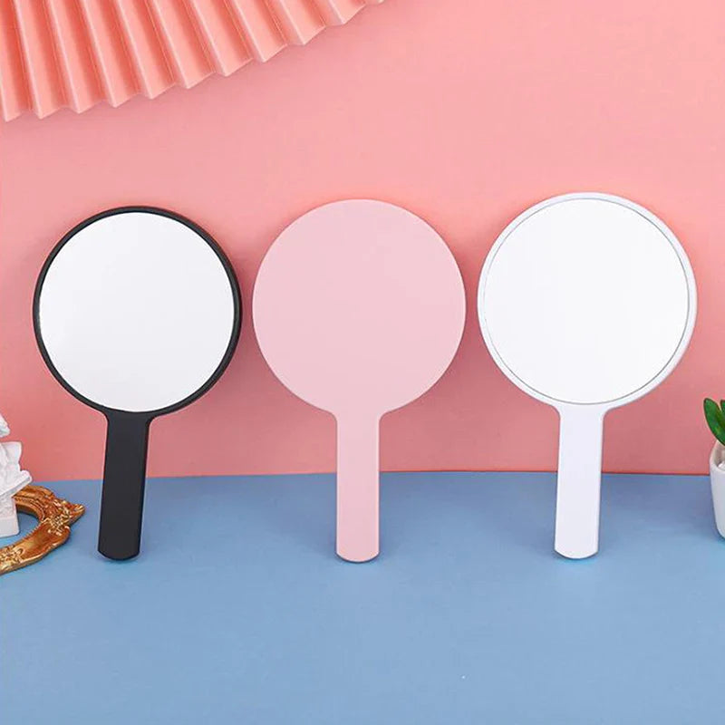 Handheld Portable Round Makeup Mirror | Compact Vanity Mirror for Travel