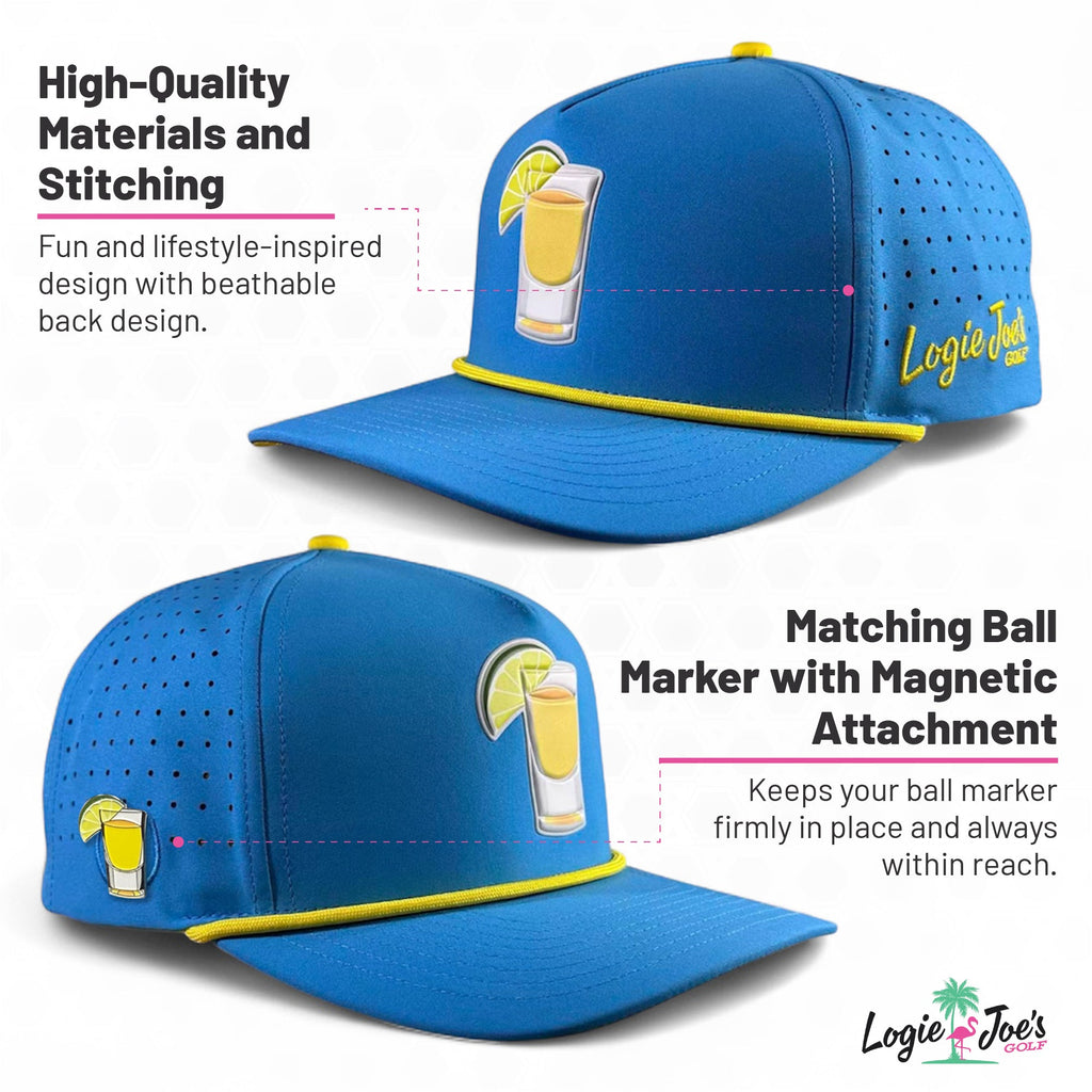 Salty Turtle Golf Hat | Snapback Cap | Built-in Magnetic Ball Marker Holder + Marker Included | Adjustable | One Size