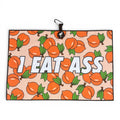 Novelty Peaches N’ Cream Golf Towel | Premium Double-Sided Microfiber | Heavy-Duty Magnetic Towel with Carabiner Clip | 24 x 16 in