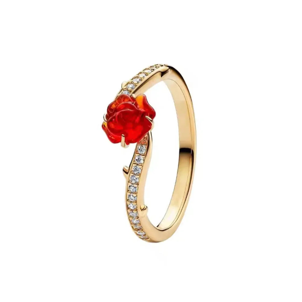 925 Silver Heart Floral Butterfly Ring | Women's Luxury Wedding Band
