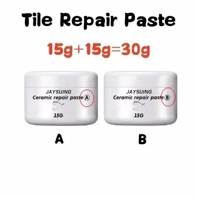 2pcs/set White Porcelain Repair Kit | Ceramic Repair Paste for Tubs, Tiles, Toilets, and Sinks