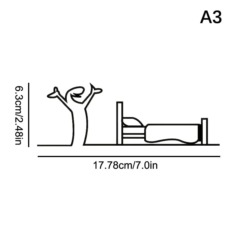 La Linea Minimalist Line Art Door Sticker | Home Decoration
