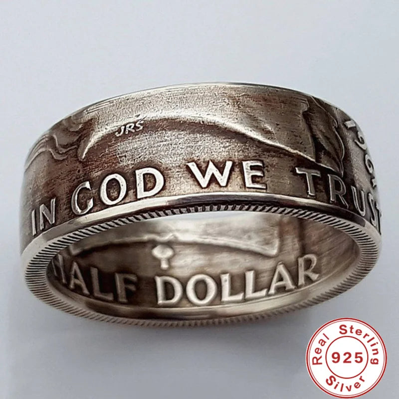 925 Sterling Silver Vintage Distressed Ring | Men's Craft Relief Wedding Band
