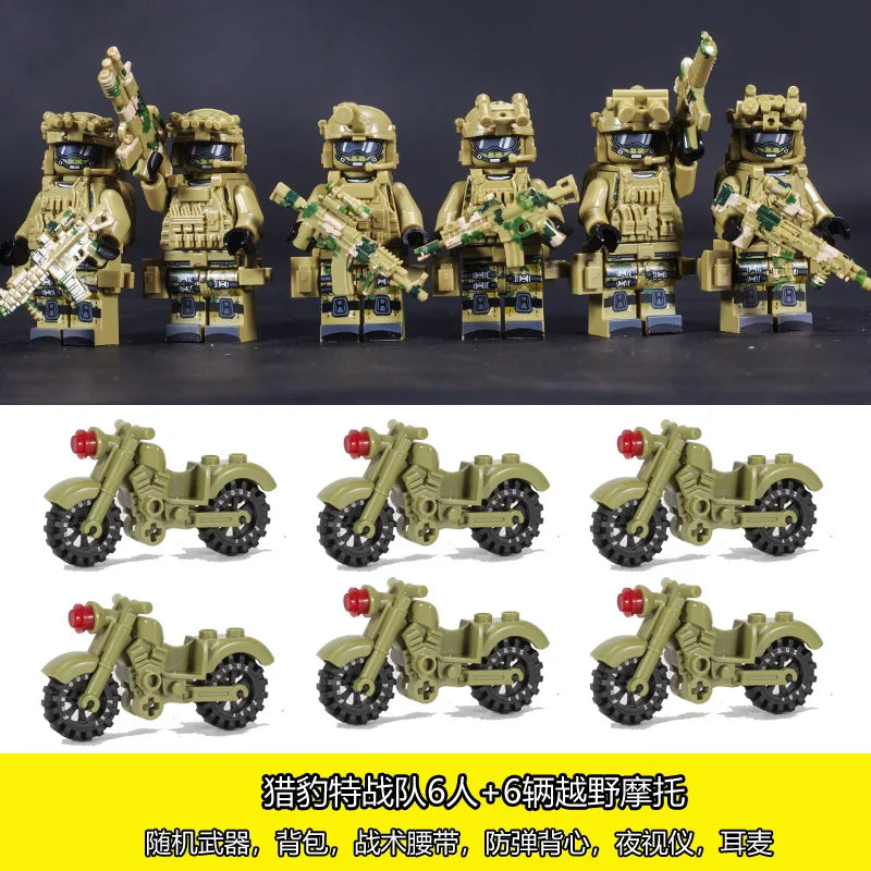 Military Special Forces Building Blocks | Police Soldiers and Weapons Toy Set