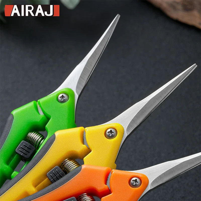 AIRAJ Garden Scissors | Non-Slip Ergonomic Pruning Shears for Garden, Flowers, Fruits and Vegetables