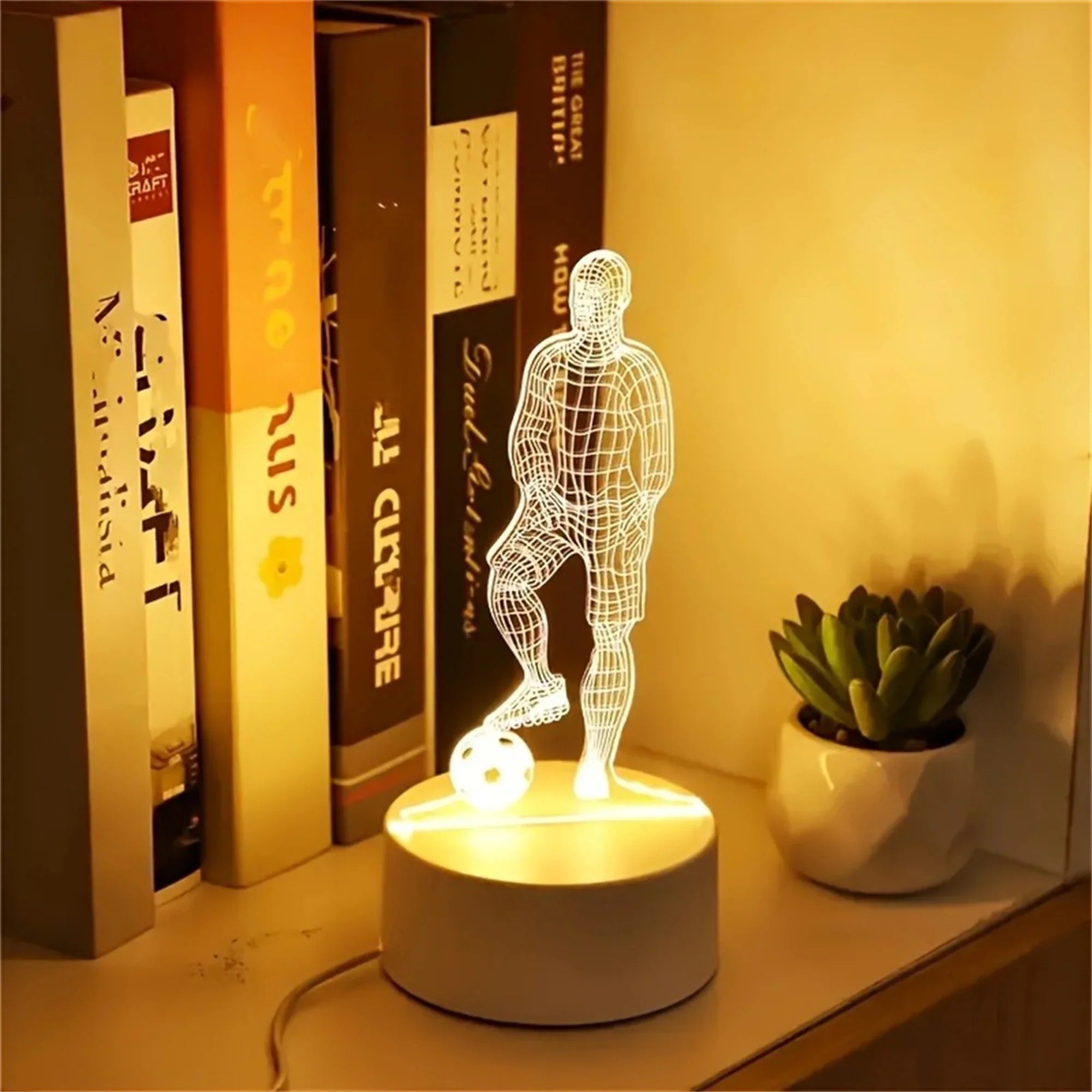 Football LED Night Light | Warm USB Ambient Lamp for Bedroom and Party